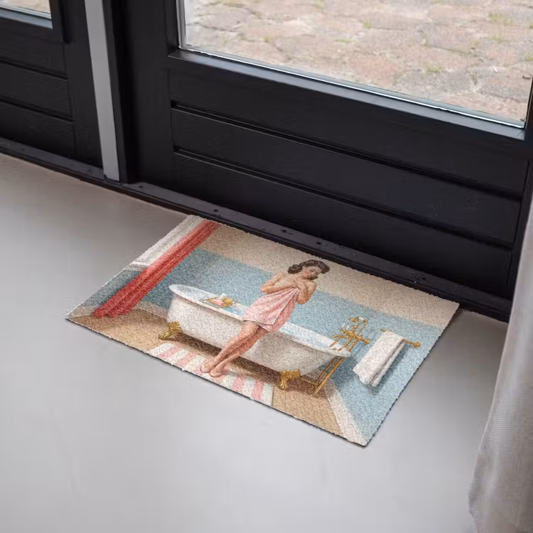 Badkamer - Vrouw - Roze Deurmat klein -sfeer2