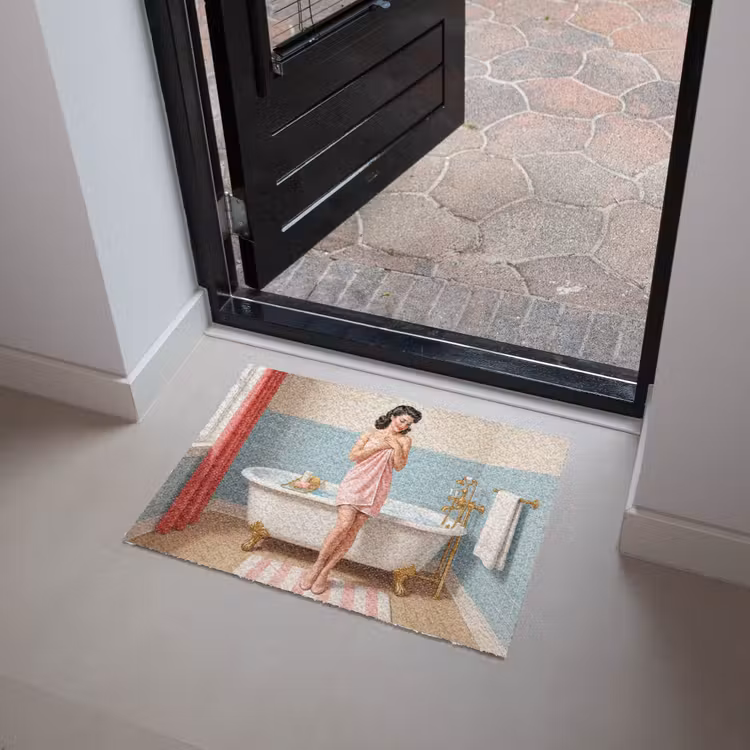 Badkamer - Vrouw - Roze Deurmat klein -sfeer5