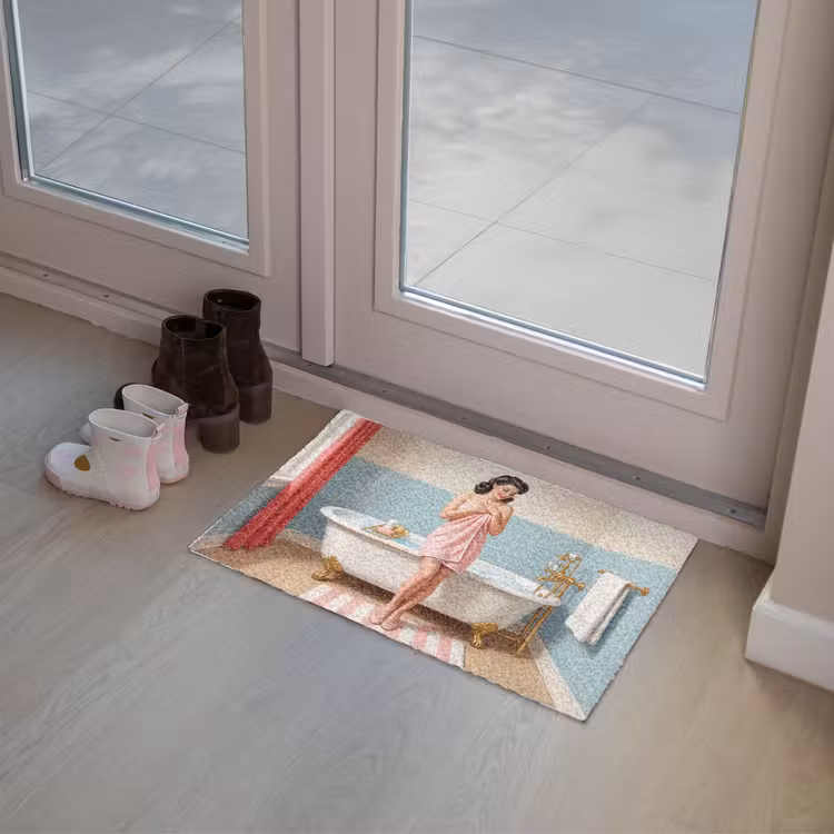 Badkamer - Vrouw - Roze Deurmat klein -sfeer3