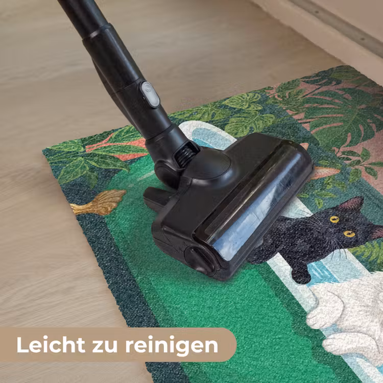 Badkamer - Kattenparade - Kleurrijk Deurmat klein -reinigen_DE