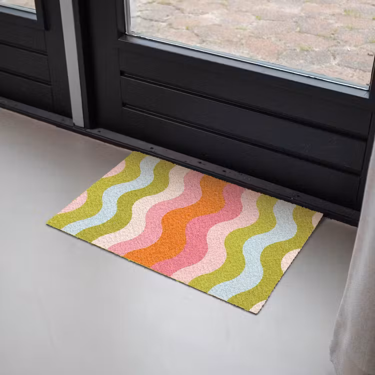 Banen - Golven - Kleurrijk - Verticaal Deurmat klein -sfeer2