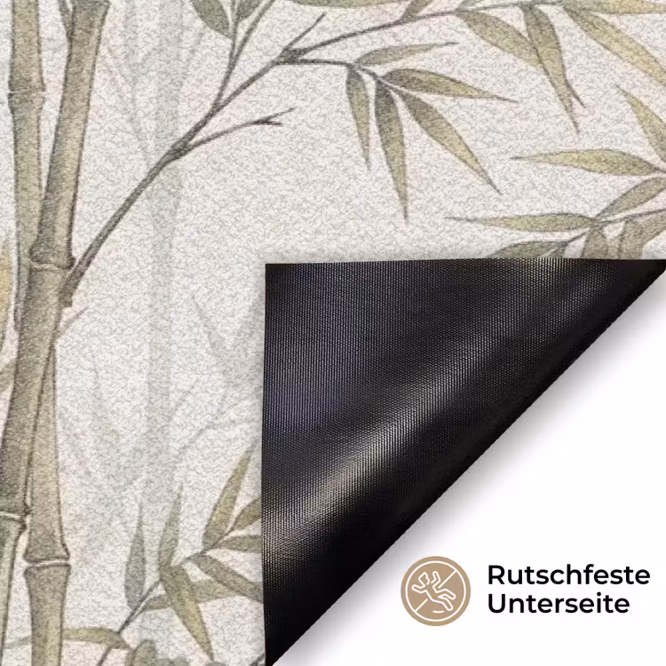 Bamboe - Bladeren - Natuur - Aquarel - Groen Deurmat klein -antislip_DE