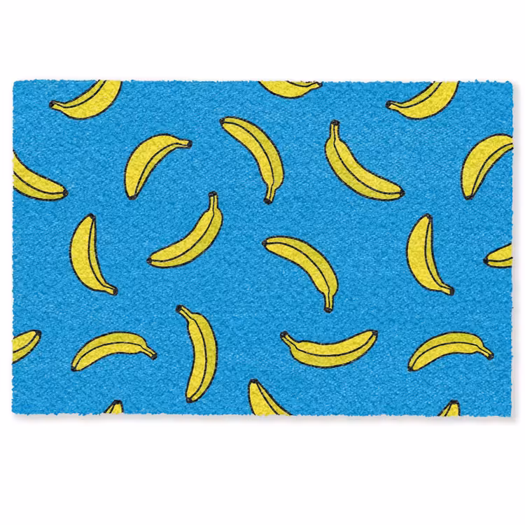 Bananen - Geel - Blauw - Print Deurmat klein -zkaufland3d