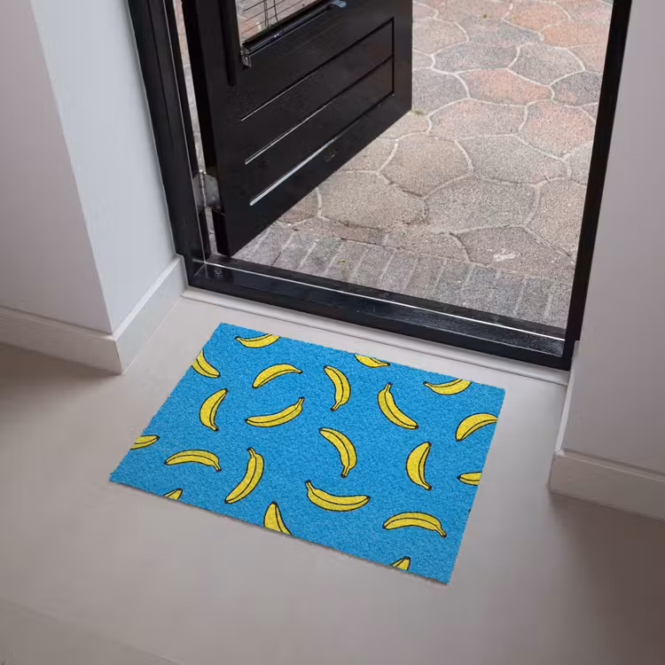 Bananen - Geel - Blauw - Print Deurmat klein -sfeer5