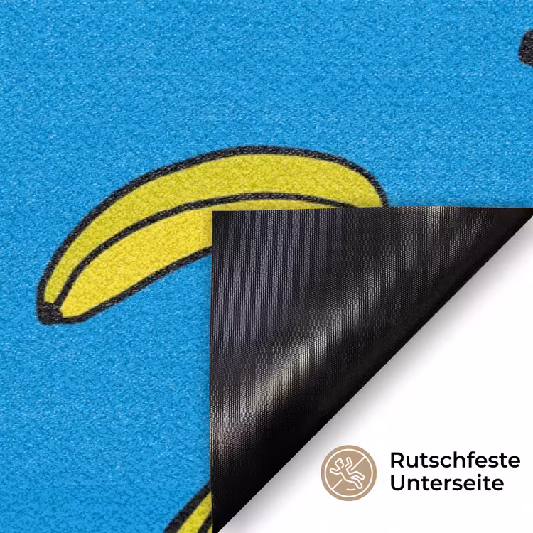Bananen - Geel - Blauw - Print Deurmat klein -antislip_DE