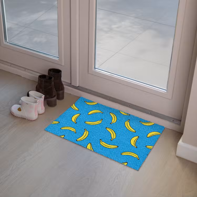 Bananen - Geel - Blauw - Print Deurmat klein -sfeer3