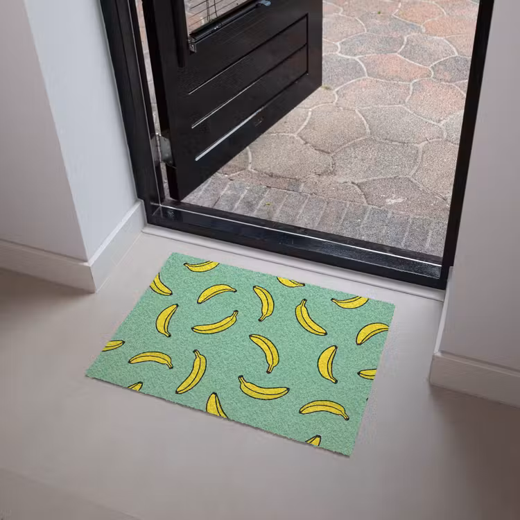 Bananen - Geel - Groen - Print Deurmat klein -sfeer5