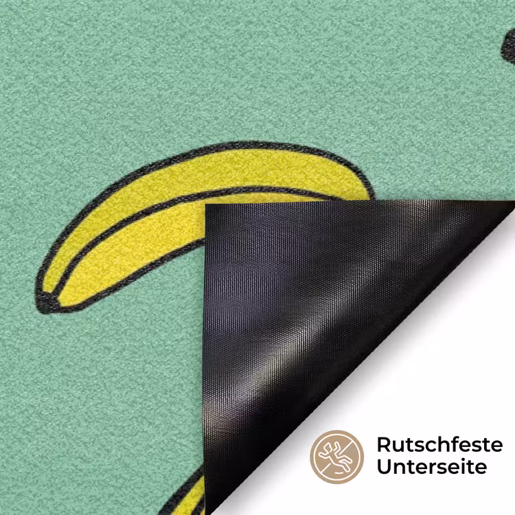Bananen - Geel - Groen - Print Deurmat klein -antislip_DE
