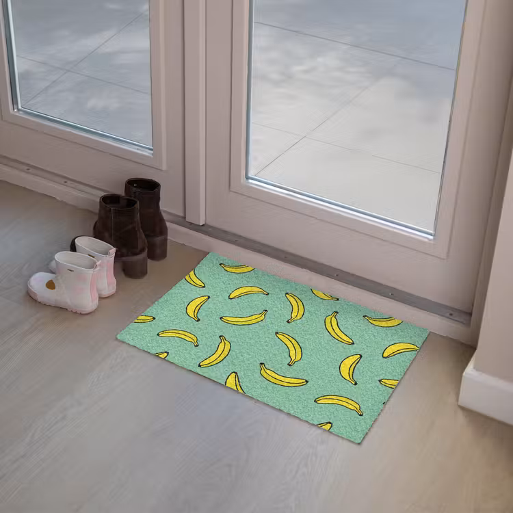 Bananen - Geel - Groen - Print Deurmat klein -sfeer3