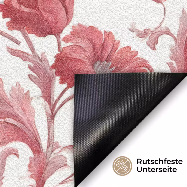 Barok - Patroon - Rood Deurmat klein 898 -antislip_DE