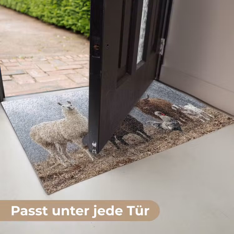 Boerderijdieren - Groep - Mist - Natuur - Rustiek Deurmat klein -USP_DE