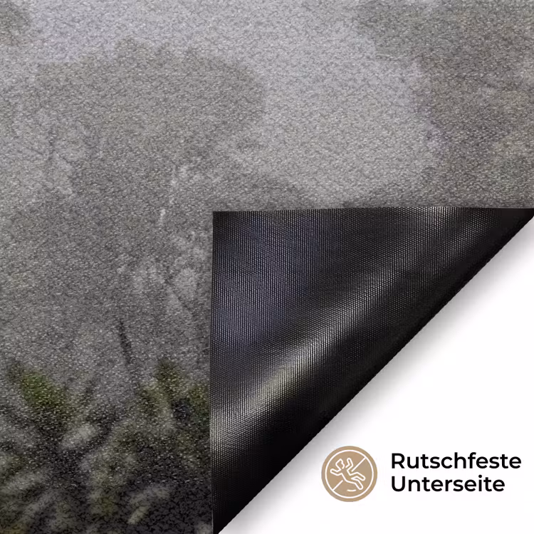 Boom - Mistig - Bos - Groen - Natuur Deurmat klein -antislip_DE
