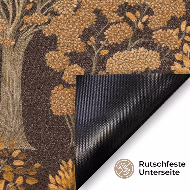 Bomen - Patroon - Bruin Deurmat klein 898 -antislip_DE