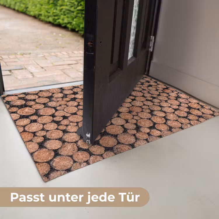 Houtblokken - Textuur - Patroon - Bruin - Rustiek Deurmat klein -USP_DE