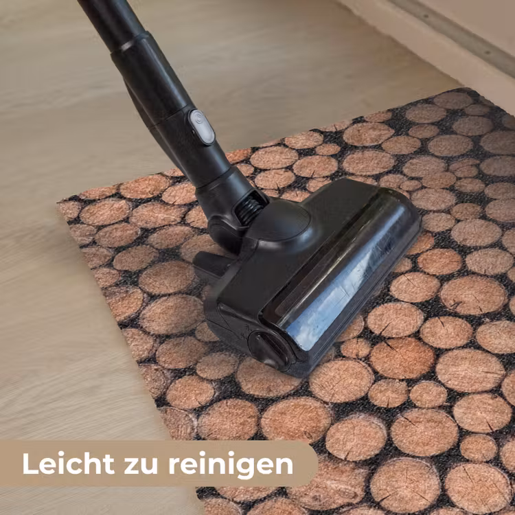 Houtblokken - Textuur - Patroon - Bruin - Rustiek Deurmat klein -reinigen_DE