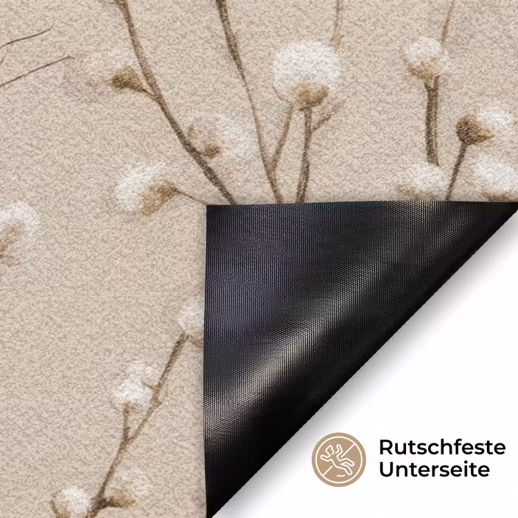 Katoen - Natuur - Taupe Deurmat klein 898 -antislip_DE