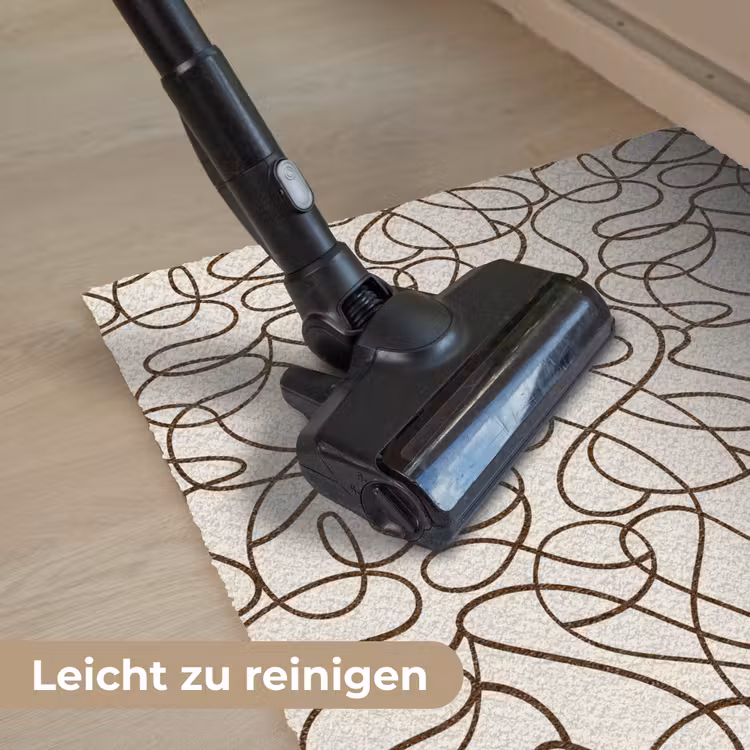 Beige - Lijnen - Donkerbruin Deurmat klein 898 -reinigen_DE