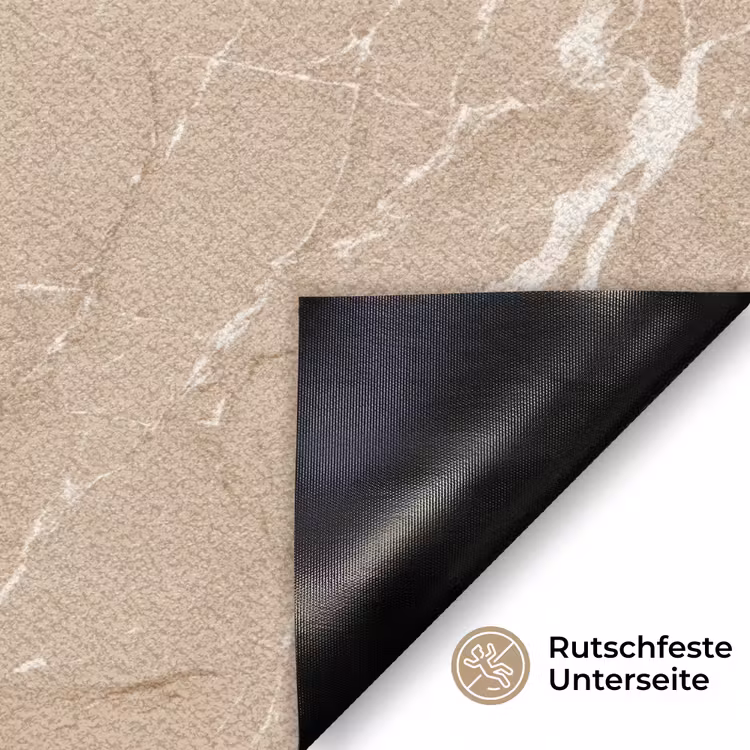 Beige - Marmer - Organisch - Wit Deurmat klein 898 -antislip_DE