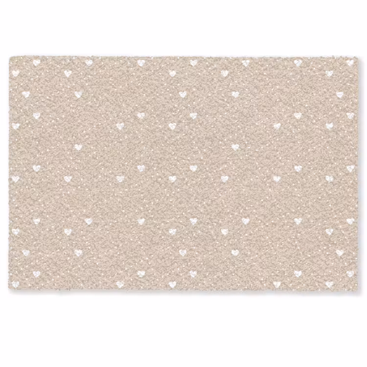 Beige - Wit - Hartjes - Patroon Deurmat klein 898 -zkaufland3d