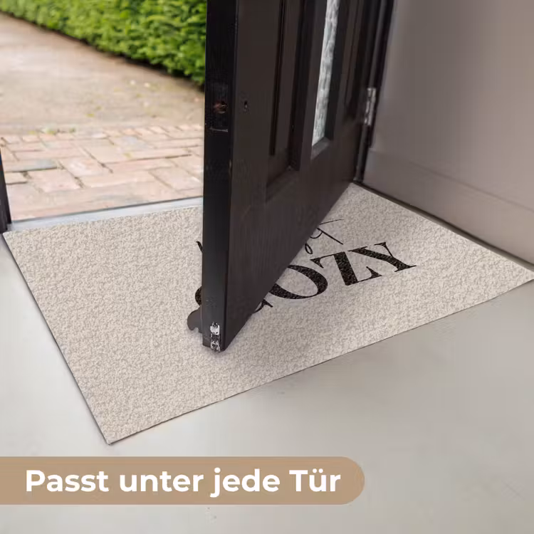 Beige - Winter - Quote - Cozy Deurmat klein -USP_DE