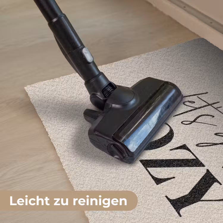 Beige - Winter - Quote - Cozy Deurmat klein -reinigen_DE