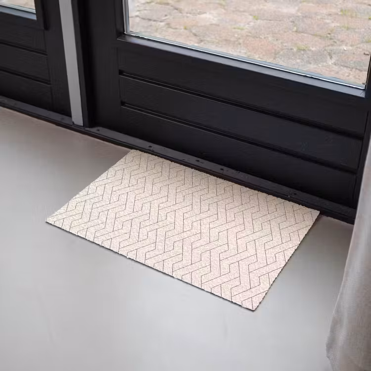 Beige - Zigzag - Patroon Deurmat klein 898 -sfeer2