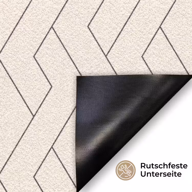 Beige - Zigzag - Patroon Deurmat klein 898 -antislip_DE