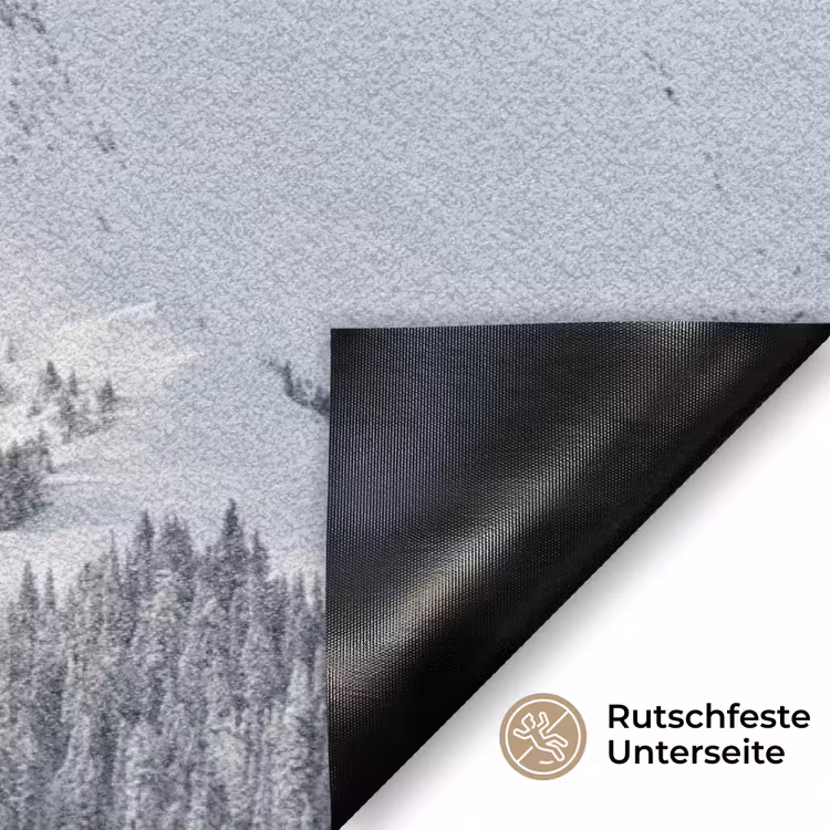 Berg - Sneeuw - Winter - Natuur - Wit Deurmat klein -antislip_DE