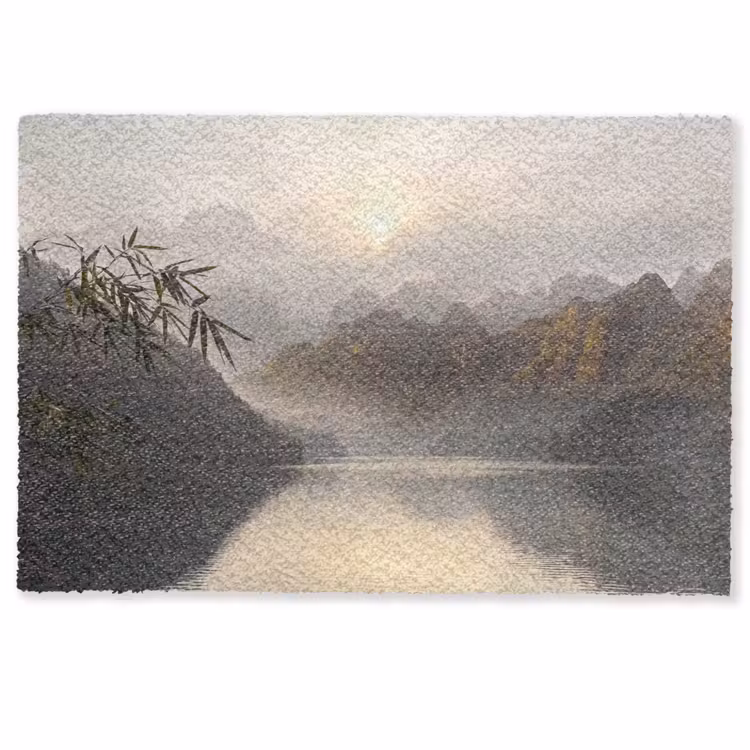 Bergen - Water - Mist - Natuur - Landschap Deurmat klein -zkaufland3d
