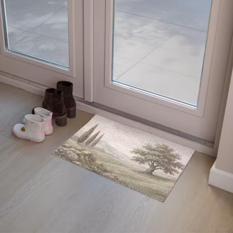 Heuvellandschap - Bomen - Natuur - Groen Deurmat klein -sfeer3