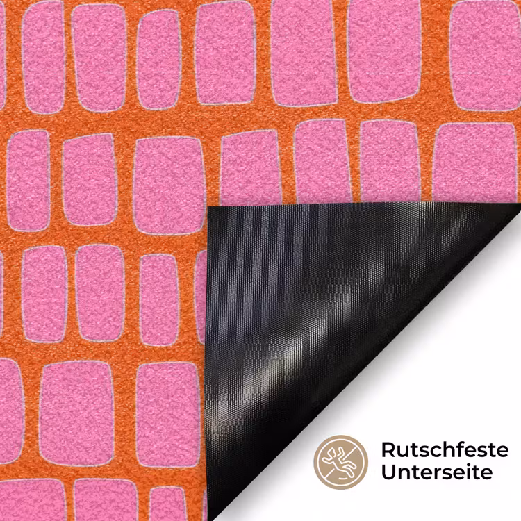 Organisch - Raster - Roze Deurmat klein 898 -antislip_DE