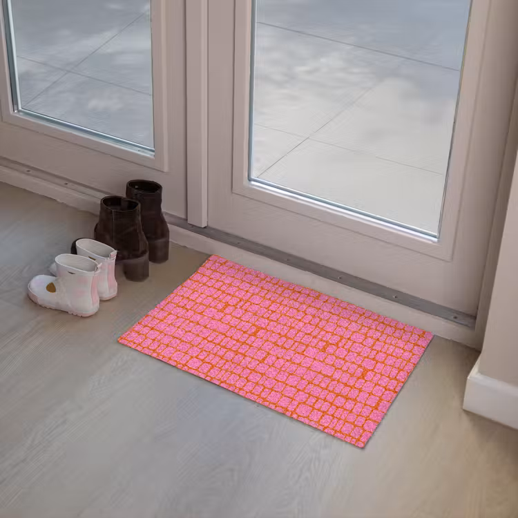 Organisch - Raster - Roze Deurmat klein 898 -sfeer3