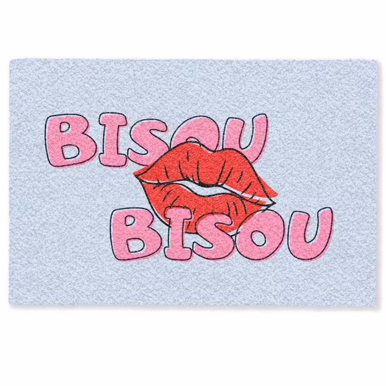 Bisou - Blauw - Roze - Lippen Deurmat klein -zkaufland3d