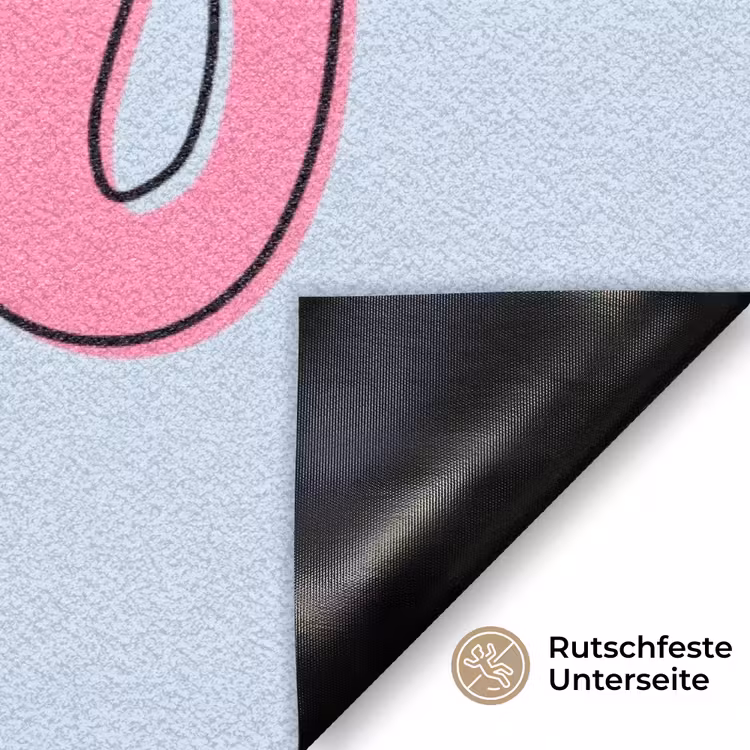Bisou - Blauw - Roze - Lippen Deurmat klein -antislip_DE