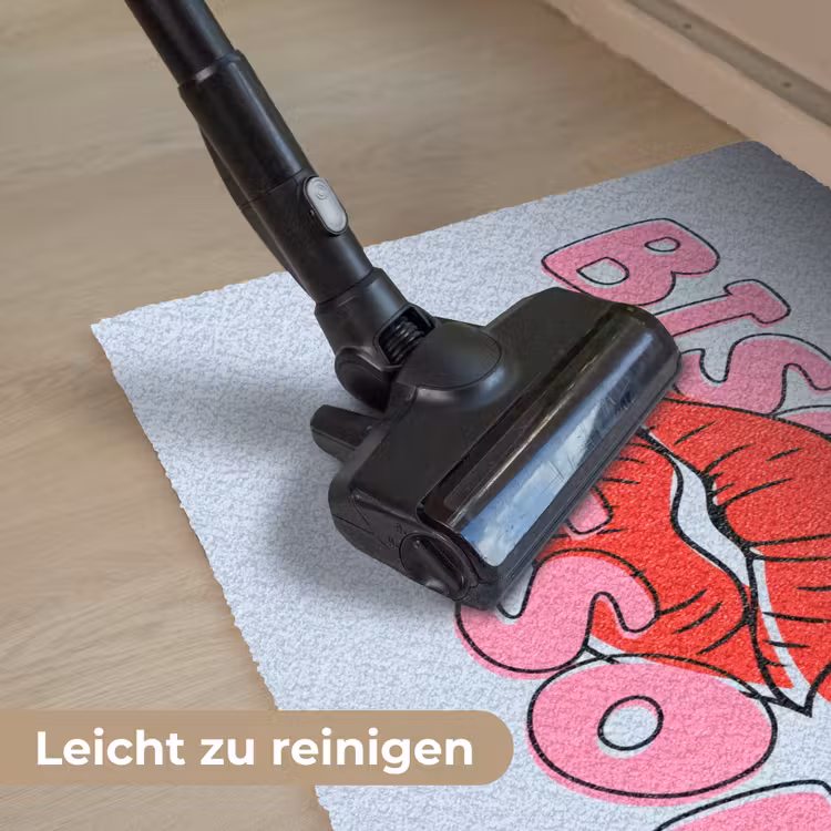 Bisou - Blauw - Roze - Lippen Deurmat klein -reinigen_DE