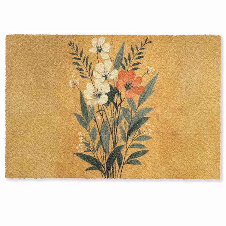 Bladeren - Boeket - Bloemen - Geel Deurmat klein -zkaufland3d
