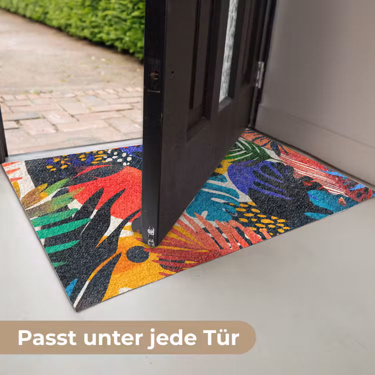 Bladeren - Vormen - Abstract - Kleurrijk Deurmat klein -USP_DE