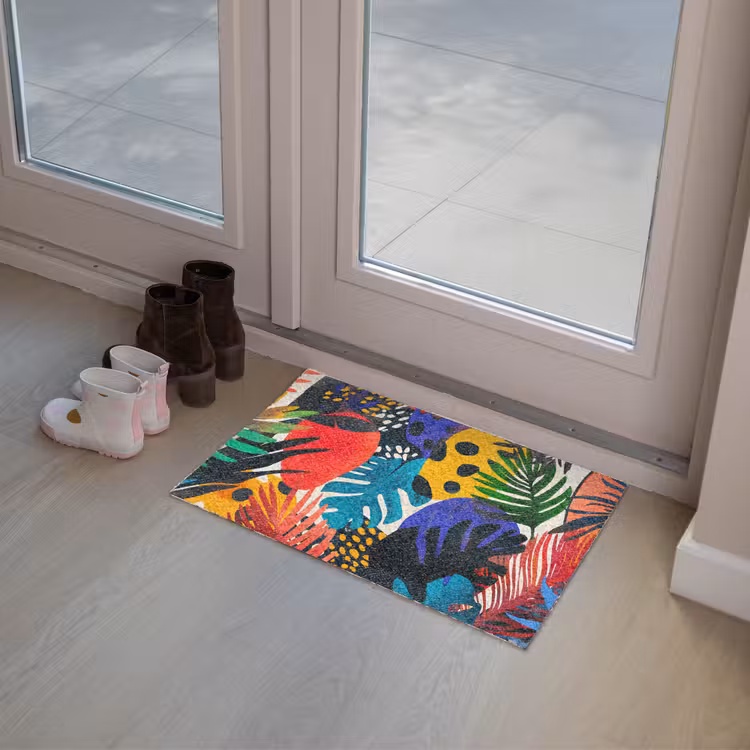 Bladeren - Vormen - Abstract - Kleurrijk Deurmat klein -sfeer3