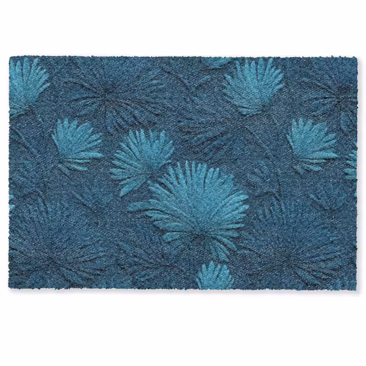 Bladeren - Reliëf - Patroon - Oceaanblauw - Modern Deurmat klein 898 -zkaufland3d