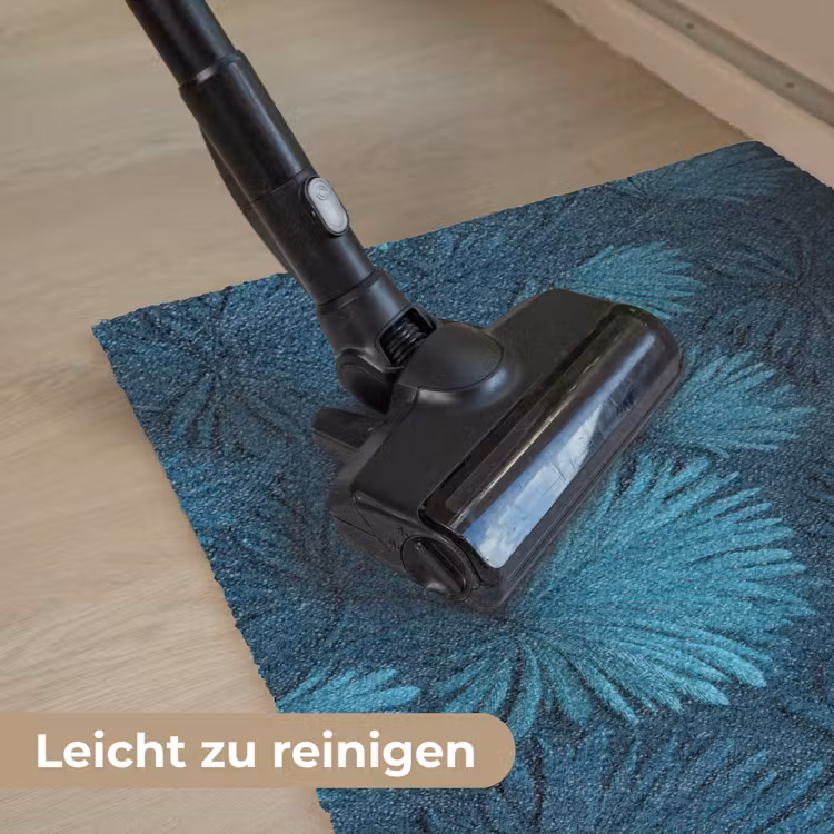 Bladeren - Reliëf - Patroon - Oceaanblauw - Modern Deurmat klein 898 -reinigen_DE