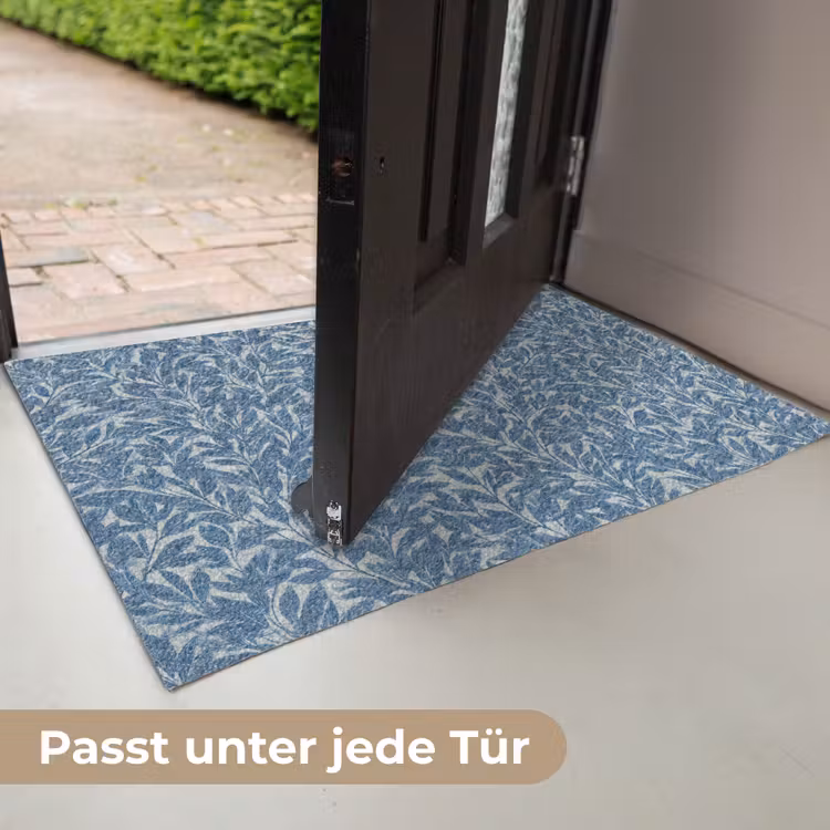 Bladeren - Klassiek - Patroon - Donkerblauw - Vintage Deurmat klein 898 -USP_DE
