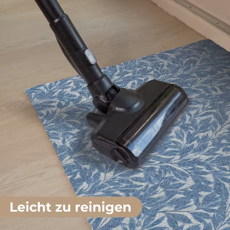 Bladeren - Klassiek - Patroon - Donkerblauw - Vintage Deurmat klein 898 -reinigen_DE