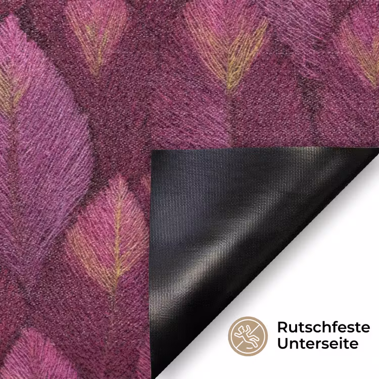 Bladeren - Patroon - Burgundy Deurmat klein 898 -antislip_DE