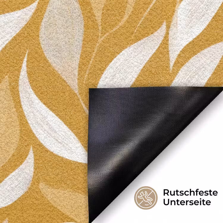Bladeren - Patroon - Geel Deurmat klein 898 -antislip_DE