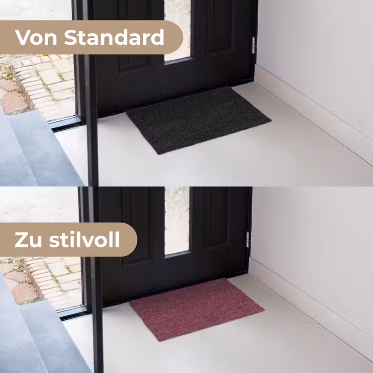 Bladeren - Patroon - Paars Deurmat klein 898 -voor-na_DE
