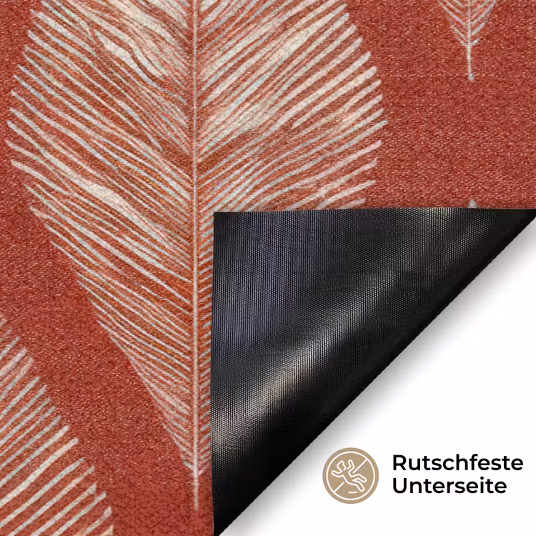 Bladeren - Rood - Elegant Deurmat klein -antislip_DE