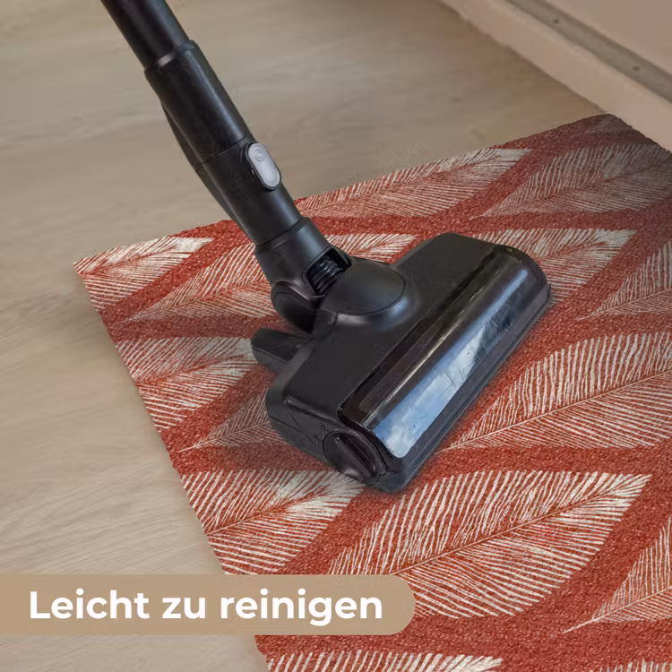Bladeren - Rood - Elegant Deurmat klein -reinigen_DE
