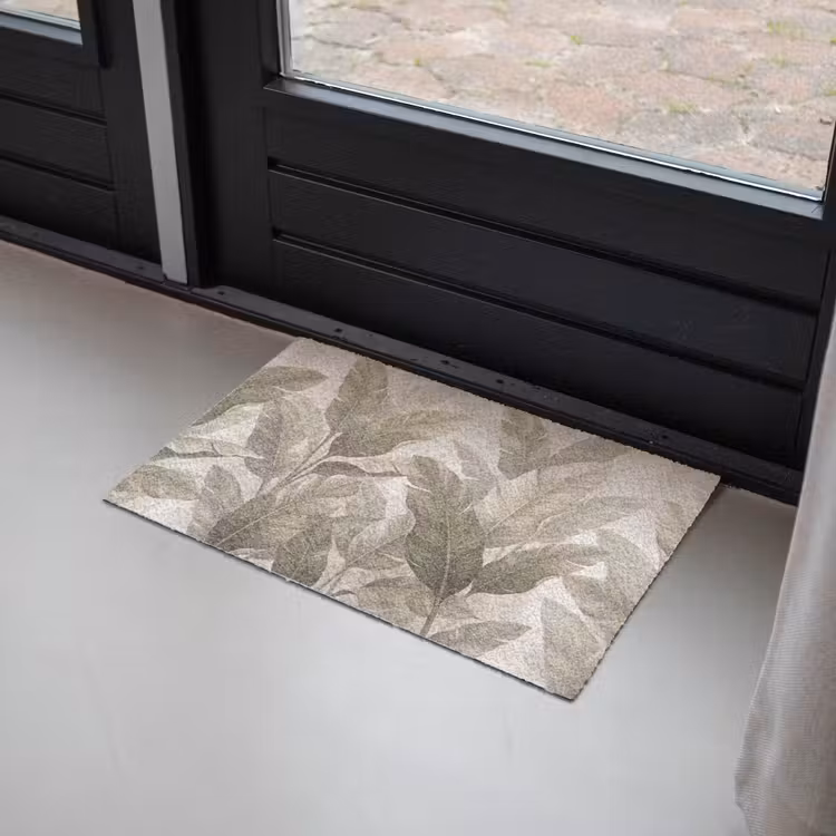 Bladeren - Tropisch - Natuur - Abstract - Beige Deurmat klein -sfeer2