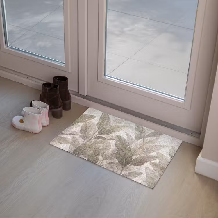 Bladeren - Tropisch - Natuur - Abstract - Beige Deurmat klein -sfeer3