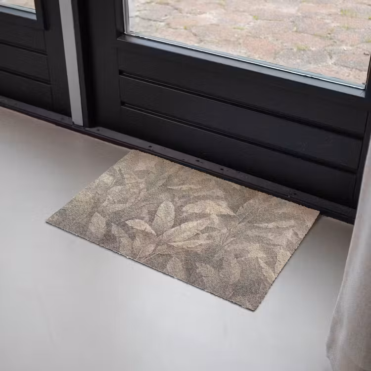 Bladeren - Tropisch - Natuur - Modern - Beige Deurmat klein -sfeer2